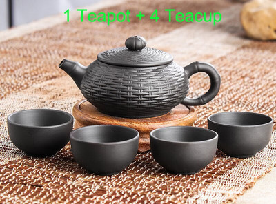 Set de ceai creativ Filtru de ceainic Ceainic Frumuseți Articole de mână din lut violet Ceaiuri personalizate Cadouri Set de băuturi Cupă Puer