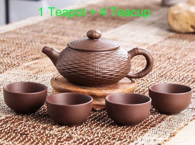 Set de ceai creativ Filtru de ceainic Ceainic Frumuseți Articole de mână din lut violet Ceaiuri personalizate Cadouri Set de băuturi Cupă Puer