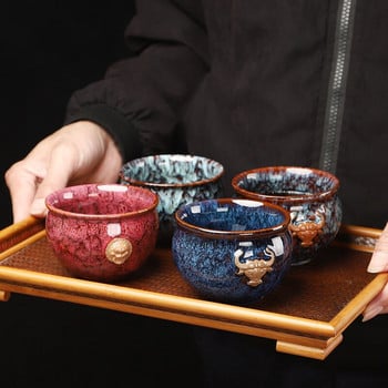 Керамична купа за чаша за чай 200 ml Teaware Jun Kiln Change Glaze Master Hat Чаша за чай Kung Fu Комплект чаши за чай
