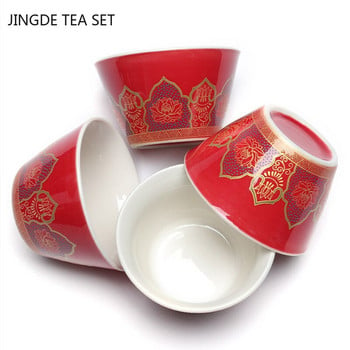 Керамичен сервиз за чай от висок клас Изискан порцеланов чайник и комплект чаши Персонализирани подаръци за чай Подаръци Преносим чайник на открито Съдове за напитки