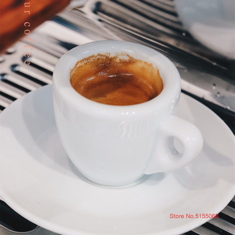„Nuova Point“ profesionalų varžybų lygis „Esp Espresso SHOT“ stiklas, 9 mm storio keramika, kavinė „Espresso“ puodelis, kavos puodelio lėkštučių rinkiniai