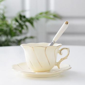 1 τεμ. Κεραμικό Χειροποίητο Φλιτζάνι Καφέ με Πιάτο Κουτάλι Vintage Κύπελλο Cafe Bar Προμήθειες Personality Πρωινό Πολύχρωμο φλιτζάνι γάλακτος