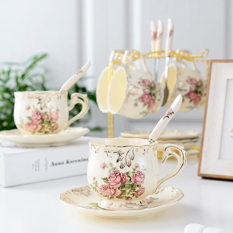 1 bucă ceașcă de cafea pictată manual din ceramică cu lingură ceașcă vintage cană cafenea bar consumabile personalitate mic dejun ceașcă cu lapte colorată