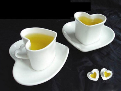 Ljubavna keramička šalica za par šalica za kavu set tanjurića u obliku srca poslijepodnevni espresso šalica za kavu tanjurić set šalica za čaj šafranike