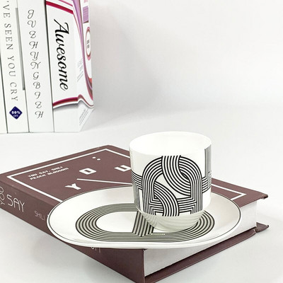 Комплект сервизи Creative Rainbow Runway Комплект чинии от костен порцелан и чаши за кафе Следобеден висок клас Подарък за дома