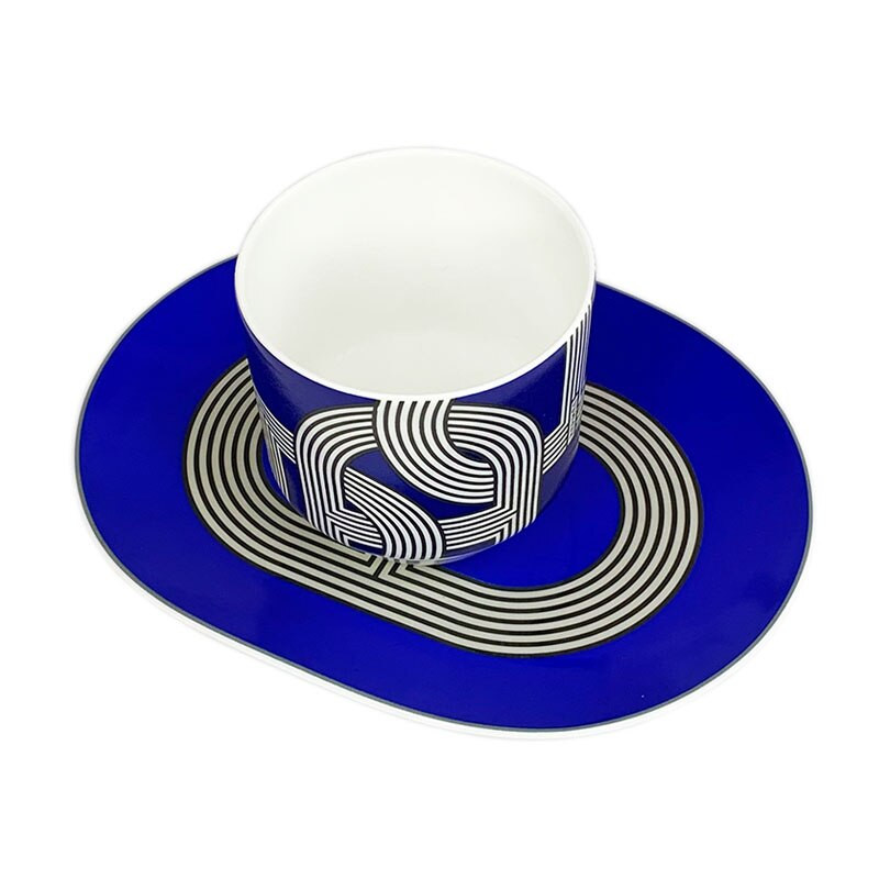 Комплект сервизи Creative Rainbow Runway Комплект чинии от костен порцелан и чаши за кафе Следобеден висок клас Подарък за дома