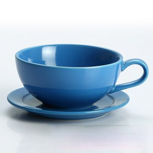 Šareni set za kavu novog dizajna, šalica za kavu i tanjurić, šalica s niskim procelanom za kavu i latte 250 ml