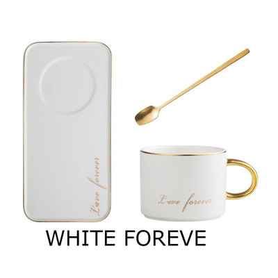 Луксозен керамичен офис чаша за кафе и чинийка в скандинавски стил Луксозен сервиз за чай в европейски стил Творчески сервиз за чай Сервизи за хранене Поднос за закуска