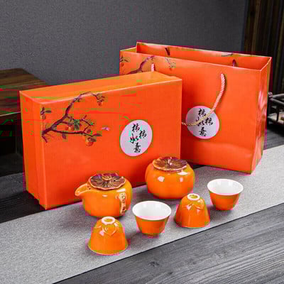 Set de ceai din porțelan din ceramică, ceainic, ceainic, ceainic, ceainic, pește, celadon, set de ceai, ceainic, creativ, kung fu, ceai, ceainic, set de 6 cani de ceai