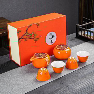 Set de ceai din porțelan din ceramică, ceainic, ceainic, ceainic, ceainic, pește, celadon, set de ceai, ceainic, creativ, kung fu, ceai, ceainic, set de 6 cani de ceai