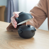 set de ceai japonez Black keramische theepot thee kopjes een thee sets kung fu reizen ceainic set gaiwan drinkware