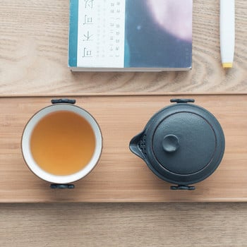 японски комплект за чай Black keramische theepot thee kopjes een thee комплекти kung fu reizen комплект чайници gaiwan drinkware