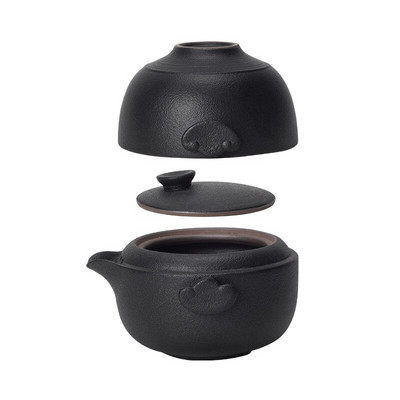 set de ceai japonez Black keramische theepot thee kopjes een thee sets kung fu reizen ceainic set gaiwan drinkware