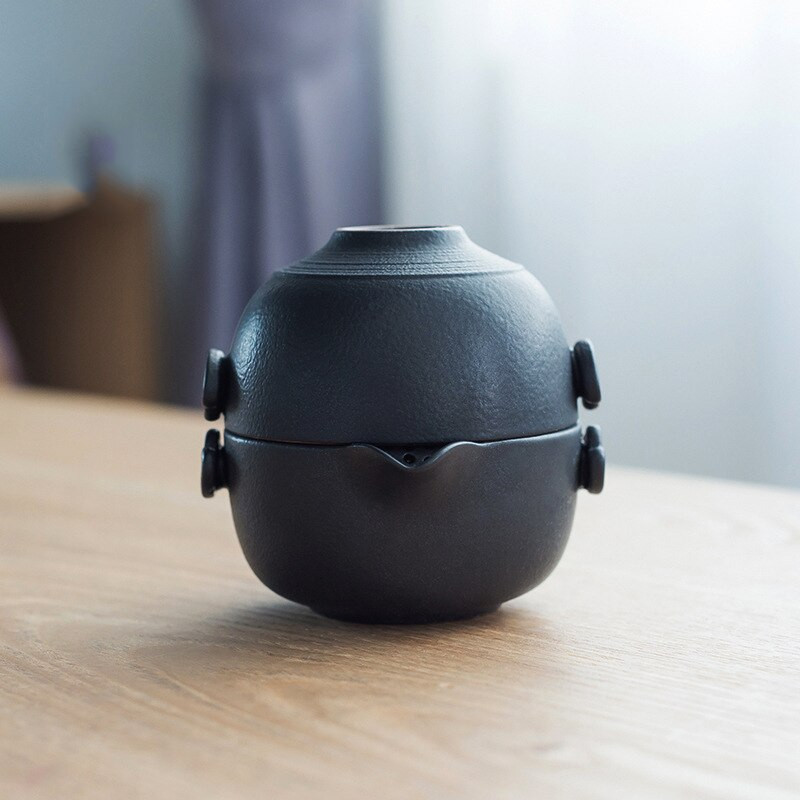 set de ceai japonez Black keramische theepot thee kopjes een thee sets kung fu reizen ceainic set gaiwan drinkware