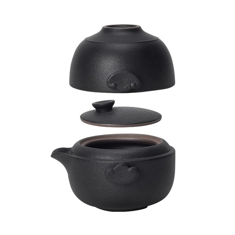 set de ceai japonez Black keramische theepot thee kopjes een thee sets kung fu reizen ceainic set gaiwan drinkware