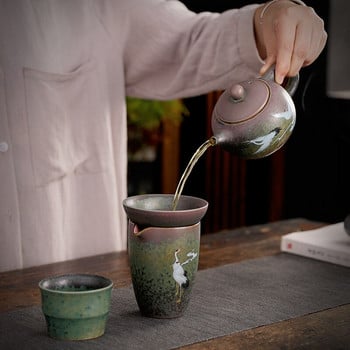 Винтидж Xishi Kiln change ceramics Чайник Китайски сервиз за чай Порцеланов чайник Oolong чай Ръчно изработен чайник Jingdezhen персонализиране