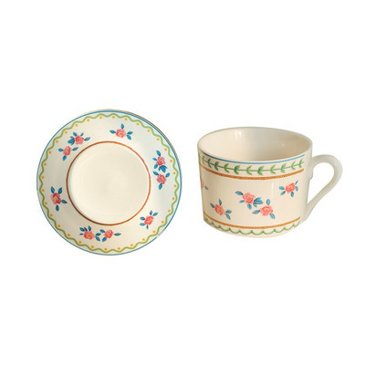 Ins Set šalica i tanjurića u francuskom pastoralnom stilu Keramička šalica za kavu Latte šalice Mirisne šalice za čaj Cvjetne šalice za kavu Setovi za djevojčice Žene