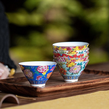 4 τμχ/σετ Jingdezhen Exquisite Pastel φλιτζάνι τσαγιού Κεραμικό Χειροποίητο φλιτζάνι τσαγιού Master Cup Personal Cup Office σετ τσαγιού οικιακής χρήσης