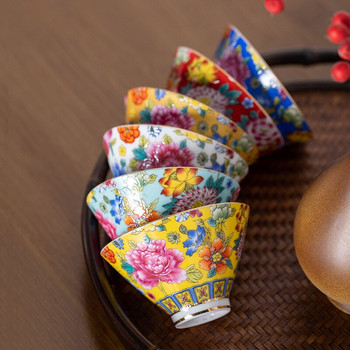 4 τμχ/σετ Jingdezhen Exquisite Pastel φλιτζάνι τσαγιού Κεραμικό Χειροποίητο φλιτζάνι τσαγιού Master Cup Personal Cup Office σετ τσαγιού οικιακής χρήσης