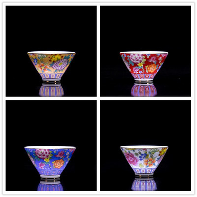 4 kom/set Jingdezhen Izvrsna pastelna šalica za čaj Keramička ručno oslikana šalica za čaj Master Cup Personal Cup Uredski kućanski set za čaj