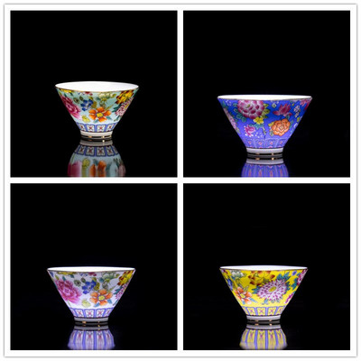 4 kom/set Jingdezhen Izvrsna pastelna šalica za čaj Keramička ručno oslikana šalica za čaj Master Cup Personal Cup Uredski kućanski set za čaj