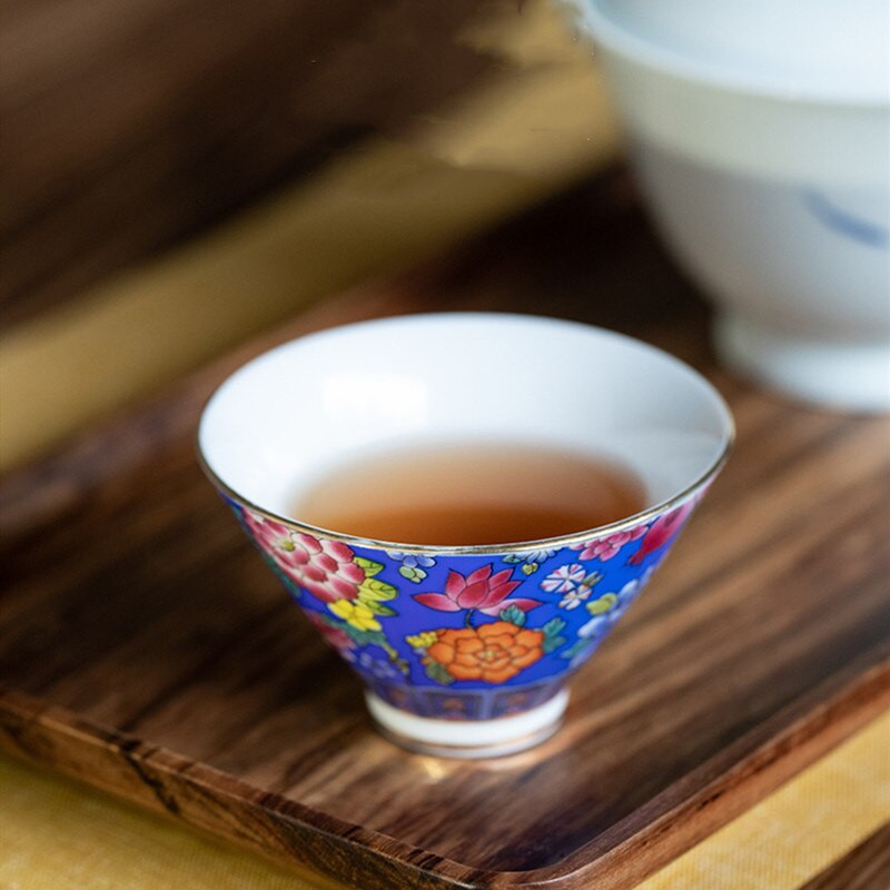 4 kom/set Jingdezhen Izvrsna pastelna šalica za čaj Keramička ručno oslikana šalica za čaj Master Cup Personal Cup Uredski kućanski set za čaj