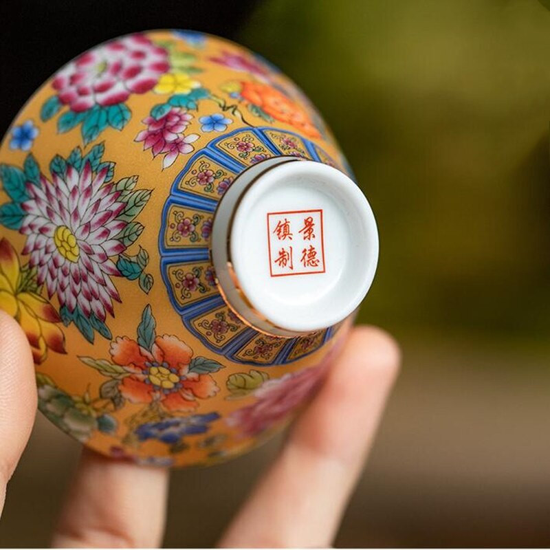 4 kom/set Jingdezhen Izvrsna pastelna šalica za čaj Keramička ručno oslikana šalica za čaj Master Cup Personal Cup Uredski kućanski set za čaj