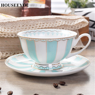 HOUSEEYOU European Rainbow Bone China, ceașcă de cafea, set de farfurii, ceașcă creativă din ceramică, ceașcă de ceai de Valentine din porțelan avansat