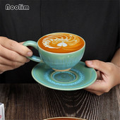 Japoniškas keramikinis kavos puodelis su lėkštėmis Paprastas rankų darbo krosnies keitimas Popietės arbatos puodelis Biuro pieno puodeliai Gėrimų indai 150 ml