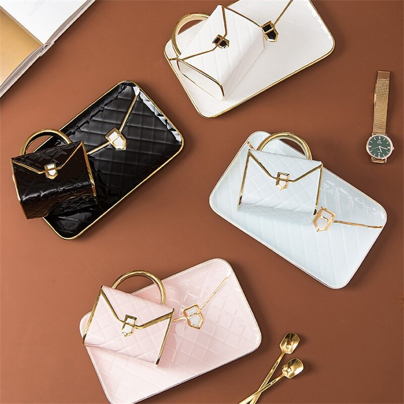 Ceașă de cafea și farfurie în formă de pungă creativă din ceramică cu lingură cană cu mâner auriu, ceai cu lapte, suc, apă, ceașcă pentru băuturi, cadou pentru cupluri