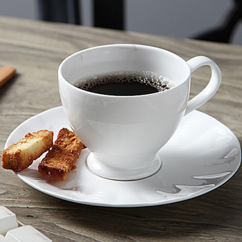 Σετ φλιτζάνια καφέ από λευκή πορσελάνη με πιατάκι Κεραμικό φλιτζάνι καφέ Κούπα και πιατάκι καφέ