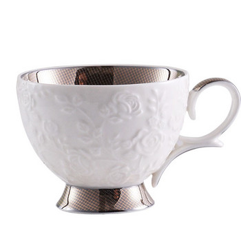 Керамични чаши и чинийки Сервиз за кафе Континентален комплект за чай Чаша за кафе Едноцветен комплект чаши за английски следобеден чай