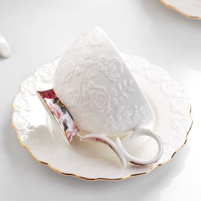 Cești și farfurioare din ceramică Set de cafea Set de ceai continental Set de ceai de ceai englezesc de culoare solidă.