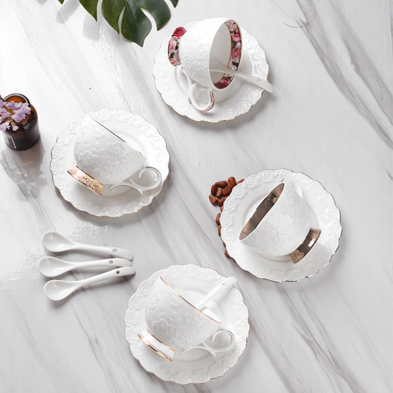 Keramičke šalice i tanjurići Set za kavu Kontinentalni set za čaj Šalica za kavu Jednobojna engleska poslijepodnevna šalica za čaj