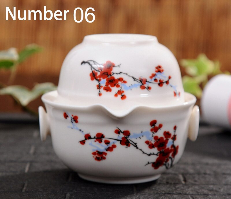 Keramická čajová súprava obsahuje 1 kanvicu a 1 šálku, vysoko kvalitný elegantný gaiwan, krásnu a jednoduchú kanvicu na čaj, kung-fu čajovú súpravu
