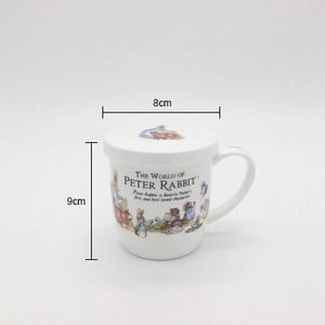 Kvalitný kreslený králik v anglickom štýle, 2 ks/sada kostného porcelánu, kávových šálok, čajových podšálok, 250 ml, keramický riad, darček do kuchyne