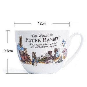 Kvalitný kreslený králik v anglickom štýle, 2 ks/sada kostného porcelánu, kávových šálok, čajových podšálok, 250 ml, keramický riad, darček do kuchyne