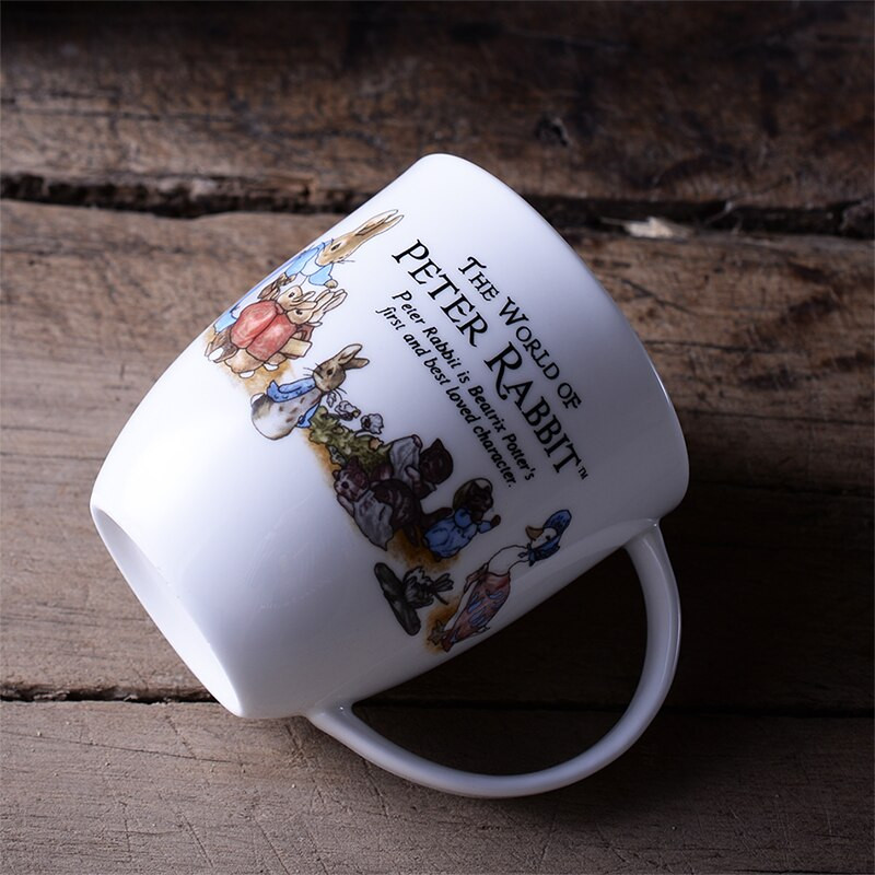 Kvalitný kreslený králik v anglickom štýle, 2 ks/sada kostného porcelánu, kávových šálok, čajových podšálok, 250 ml, keramický riad, darček do kuchyne