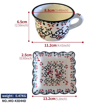 Ručne maľované šálky s podšálkou Keramický hrnček Porcelánové šálky na kung-fu čaj Hrnčeky na nápoje Riad Riad na kávu Hrnčeky na víno Horúce