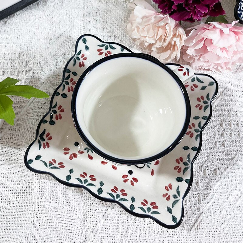Ručne maľované šálky s podšálkou Keramický hrnček Porcelánové šálky na kung-fu čaj Hrnčeky na nápoje Riad Riad na kávu Hrnčeky na víno Horúce