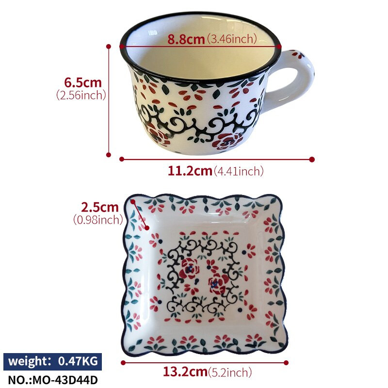 Ručne maľované šálky s podšálkou Keramický hrnček Porcelánové šálky na kung-fu čaj Hrnčeky na nápoje Riad Riad na kávu Hrnčeky na víno Horúce