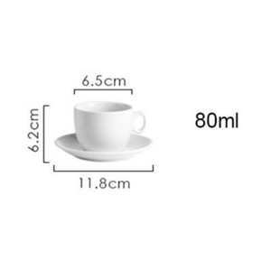 Keramická sada kávových šálok, espresso šálky, latte cappuccino, hrnček na kávu s podšálkou, do kancelárie, do kaviarne, do popoludňajšieho čaju, biela