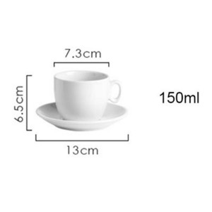 Keramická sada kávových šálok, espresso šálky, latte cappuccino, hrnček na kávu s podšálkou, do kancelárie, do kaviarne, do popoludňajšieho čaju, biela