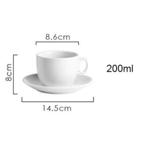 Keramická sada kávových šálok, espresso šálky, latte cappuccino, hrnček na kávu s podšálkou, do kancelárie, do kaviarne, do popoludňajšieho čaju, biela