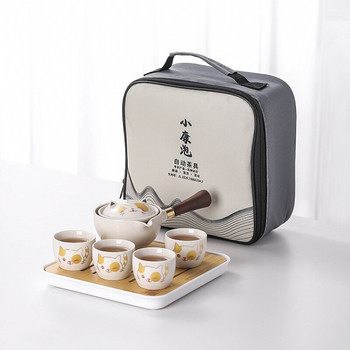 Creative Lucky Cat Pattern Преносим порцеланов китайски сервиз за чай Керамична тенджера и чаша Infuser Чайник Чайник за дома Пътуване Офис