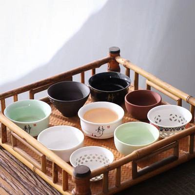 Įvairių stilių keraminių arbatos puodelių rinkiniai 3 vnt arbatos puodelių rinkinys Kung Fu arbatos rinkiniai ir arbatos puodeliai Kinų dubenys porcelianiniai puodeliai Bone China Puodelis