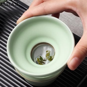 Горещи разпродажби Керамичен комплект за чай Tea Set Tea Leak Set Travel Pu\'er Tea Set Outdoor Camping Tea Set Chinese Tea Ceremony NLSLASI