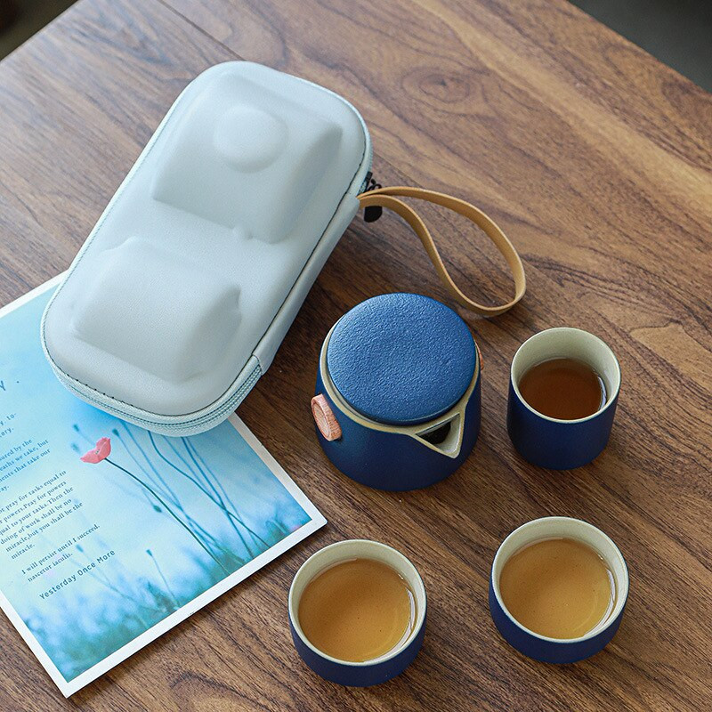 Tinkinkite kinų Kung Fu Teaset keramikinį nešiojamą arbatinukų rinkinį Kelionės Gaivano arbatos puodeliai arbatos ceremonijos arbatos puodeliai Kinų arbatos indai Dovanos