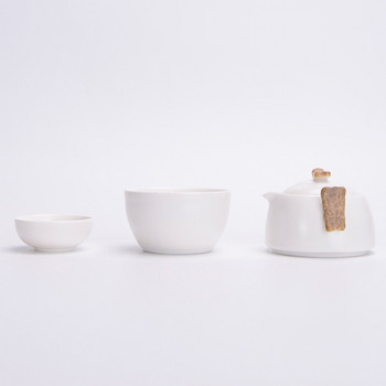 Порцеланов сервиз за чай за пътуване Преносим комплект чайници Dehua White Kungfu Керамичен бизнес подарък