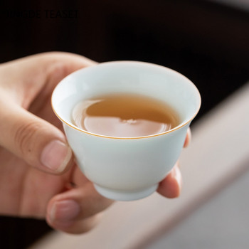 2 бр./лот Dehua Ceramics Teacup Home Thin tire Tea Bowl Китайски бял порцелан Teaware Аксесоари Единична чаша Drinkware